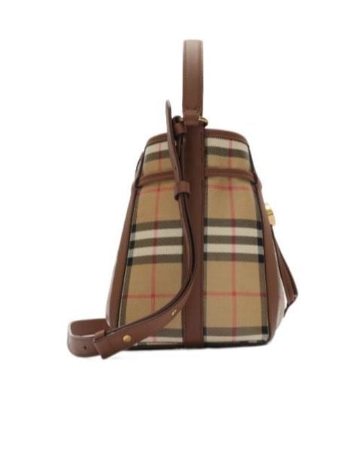 Burberry Brown Mini Check Bucket Bag