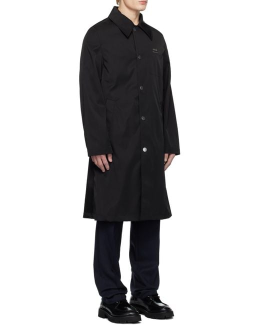 AMI Black Technical Twill Raincoat for men