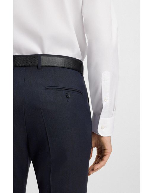 Boss White X David Beckham Joe Tailored Long-Sleeve Shirt for men