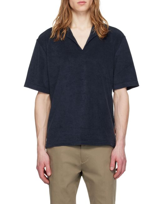 Paul Smith Blue Logo Patch Straight Hem Polo Shirt for men