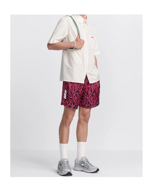 Dior White Homme Zip-Up Short-Sleeved Shirt for men