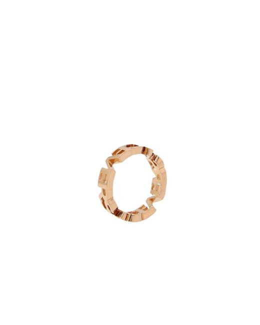 Versace White Logo Lettering Shiny Ring