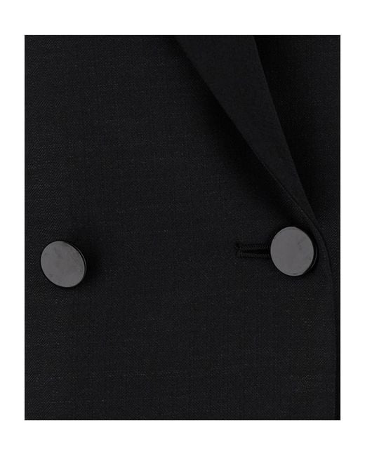 Emporio Armani Black Double-Breasted Smoking Suits for men