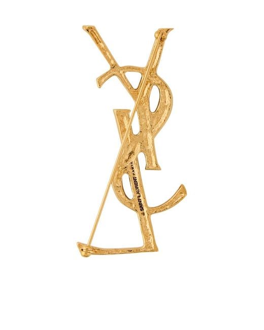Saint Laurent Metallic Sculpted Metal Brooch