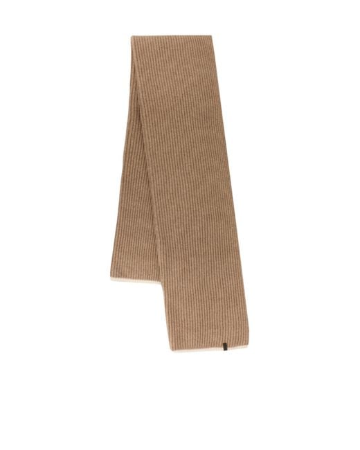 Brunello Cucinelli Natural Monile Ribbed-Knit Scarf
