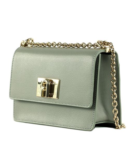Furla Green Flip Shoulder Bag