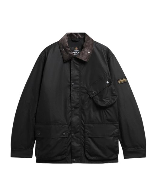 Barbour Black Brake Line Waxed Jacket for men