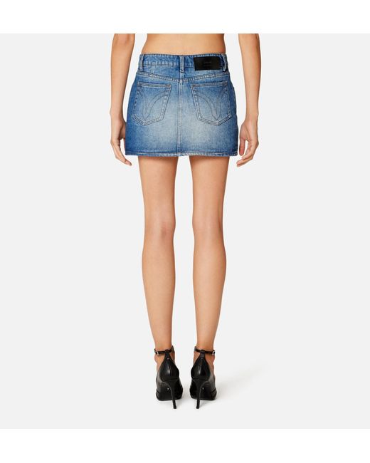 AMI Blue Denim Mini Skirt