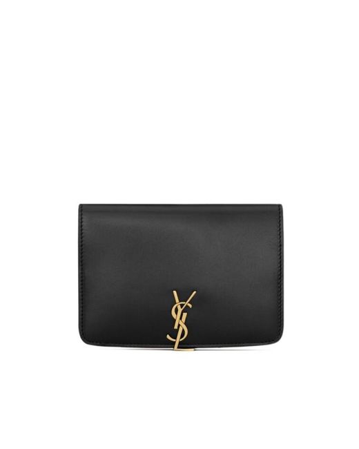 Saint Laurent Black Voltaire Passport Case