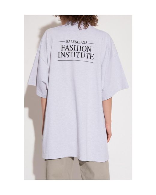Balenciaga White Fashion Institute Oversized T-Shirt
