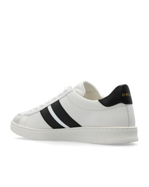 Bally White Round Toe Lace-Up Sneakers