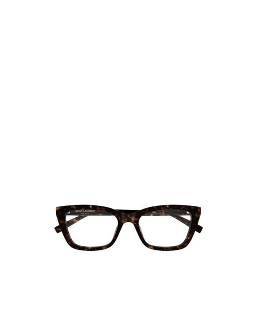 Saint Laurent White Tortoiseshell-Effect Glasses
