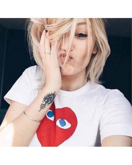 COMME DES GARÇONS PLAY White Comme Des Garçons Play Heart Logo T-Shirt