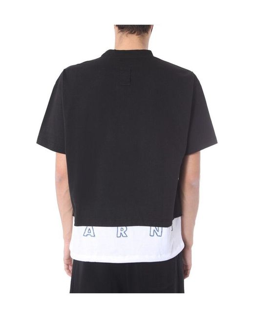 Marni Black Colour Block T-Shirt for men
