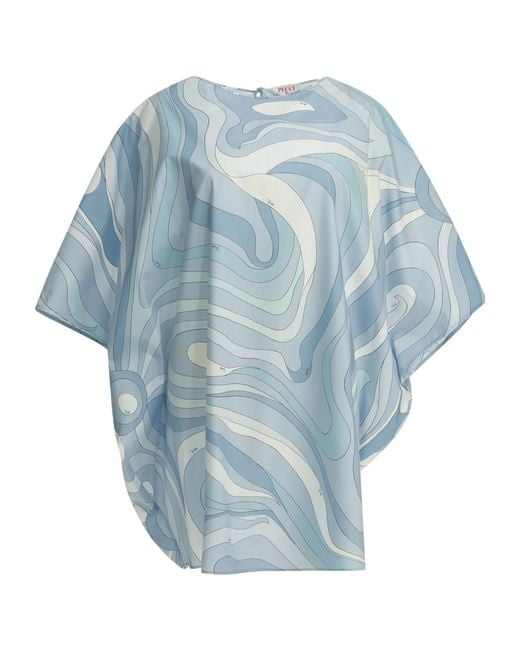 Emilio Pucci Blue "Marmo" Short Caftan Dress