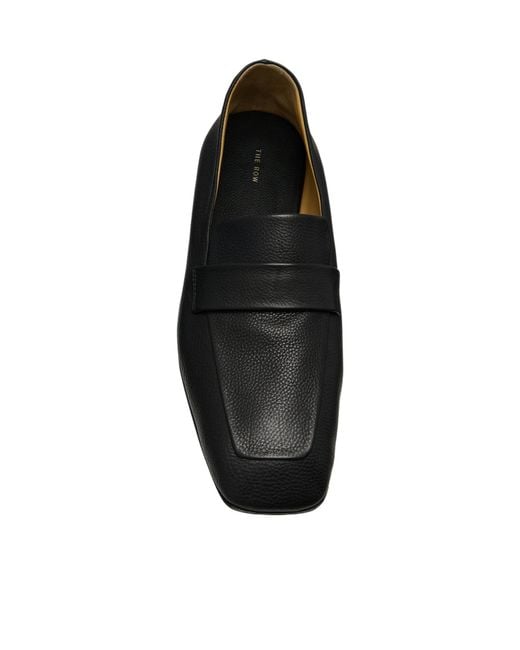 The Row Black Square Loafers
