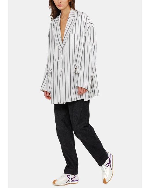 we11done White Striped Detail Casual Jacket