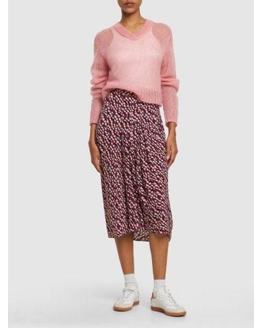 Isabel Marant Purple Eolia Print Skirt