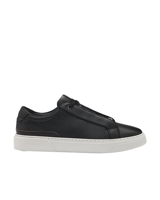 Boss Black Lace-Up Low-Top Sneakers for men
