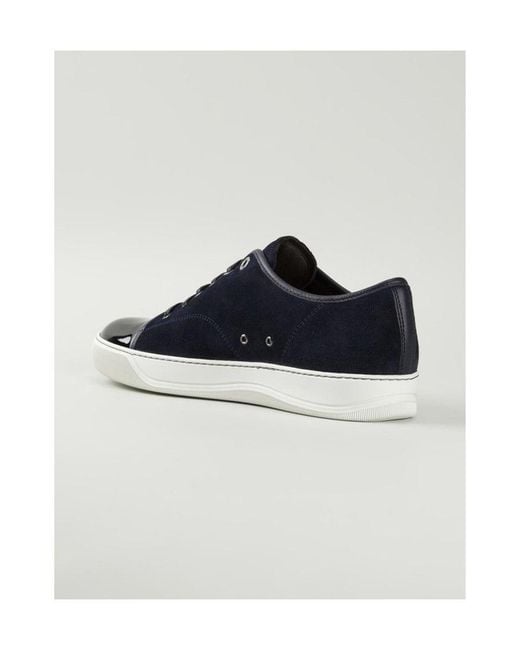 Lanvin Blue Dbb1 Patent-Toe Sneakers for men