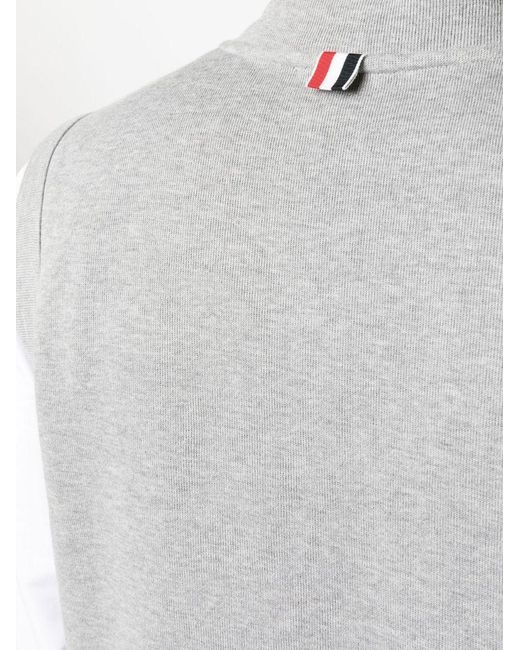 Thom Browne Gray Rwb-Stripe Cotton Vest for men