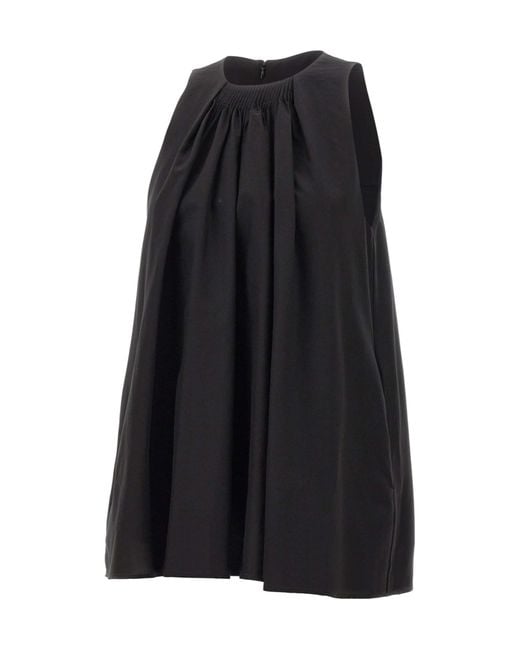 Loulou de Saison Black Liao Flaring Gathered Top