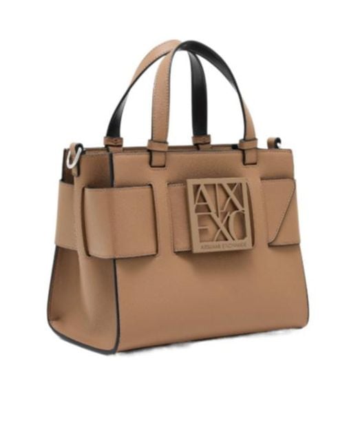 ARMANI EXCHANGE Brown Shopping Bag With Monogram