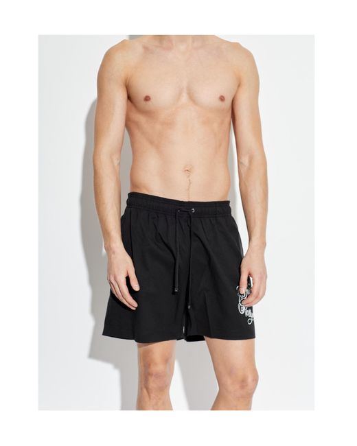 Amiri Black Printed Drawstring Swim Shorts for men