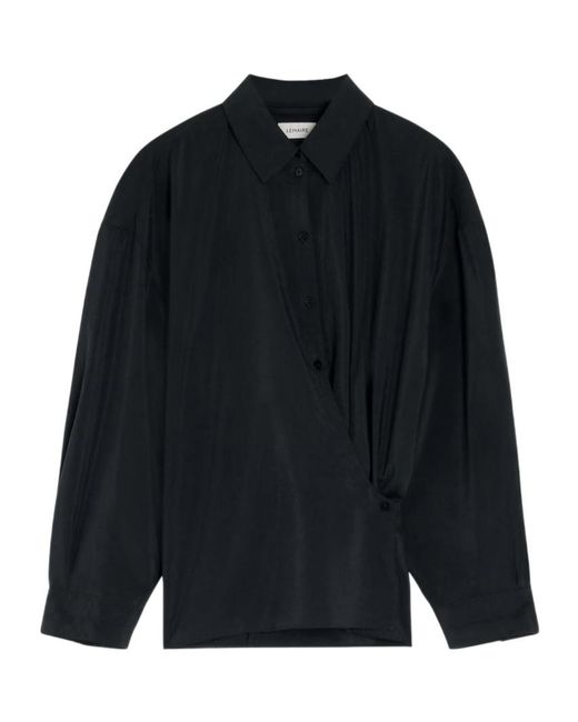Lemaire Blue Lapel Long-Sleeved Shirt