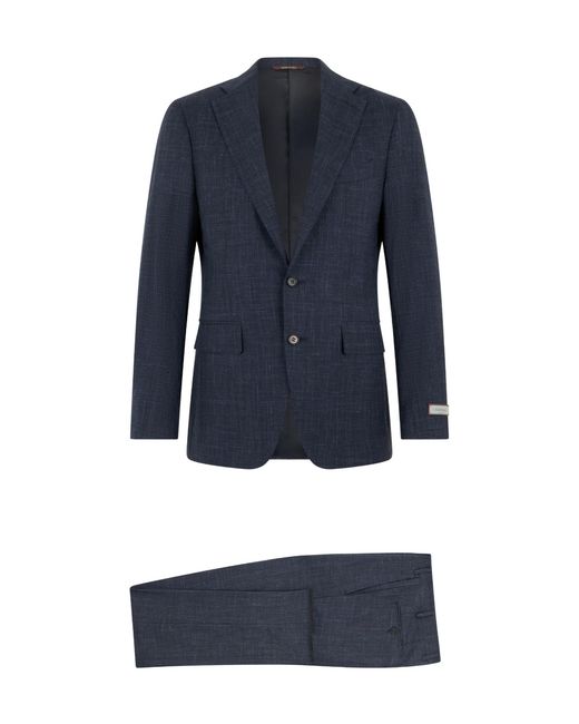 Canali Blue Textured Two-Piece Suit for men