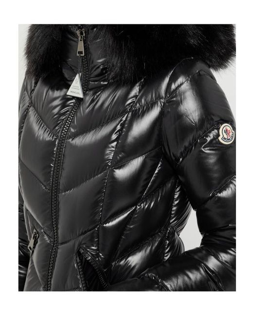 Moncler Black Fulmarus Quilted Glossed Shell Coat