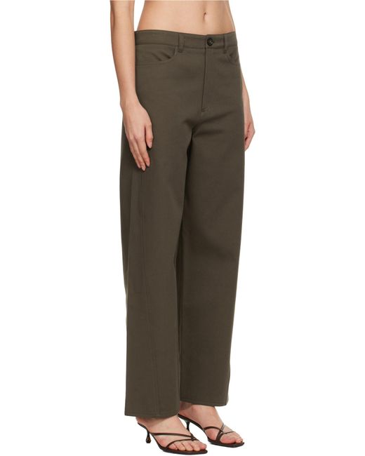 Totême Green Totme Twisted Relaxed Trousers