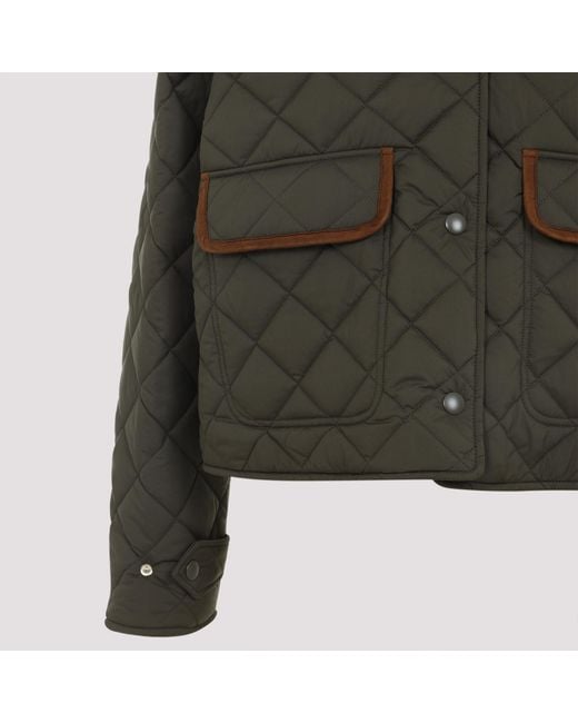 Miu Miu Green Quilted Technical Pongé Blouson Jacket