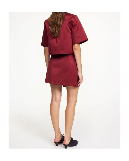By Malene Birger Red Draped Mini Skirt