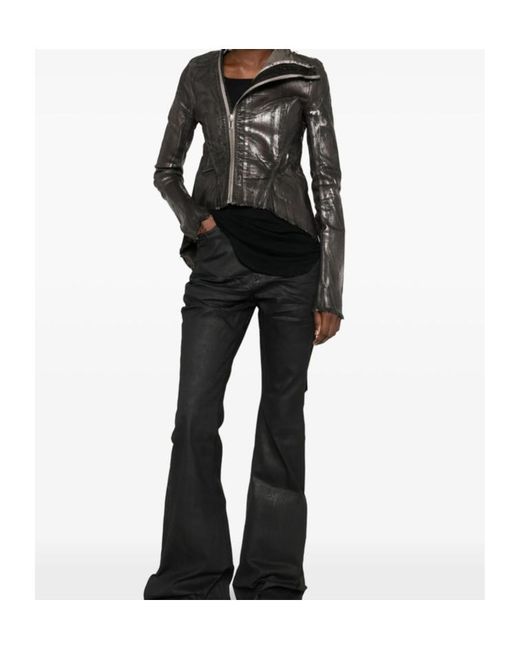 Rick Owens Black High-Neck Zipped Jacket