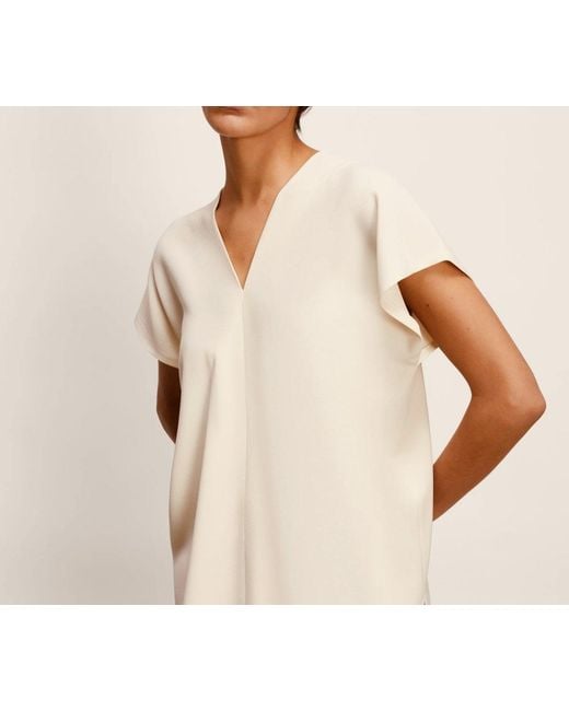 Aspesi Natural V-Neck Satin Blouse