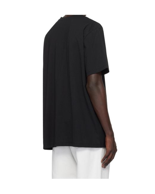 Balmain Black Logo Printed Crewneck T-Shirt for men