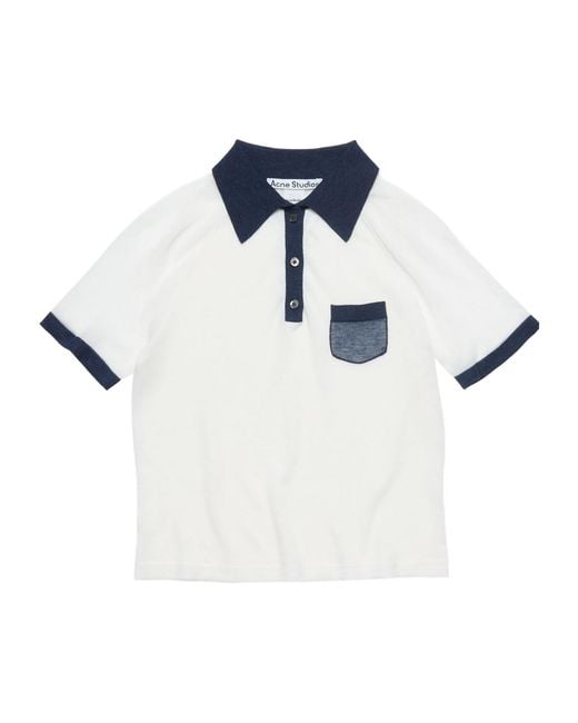 Acne Blue Short-Sleeve Pocket Polo Top