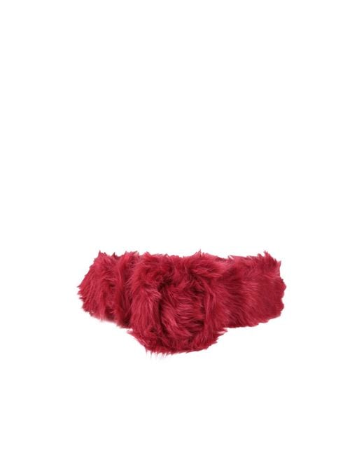 Marni Red Solid Color Suede Wide Belt