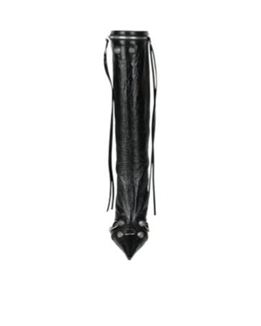 Balenciaga Black Patent Leather Pointed-Toe High-Heel Ankle Boots