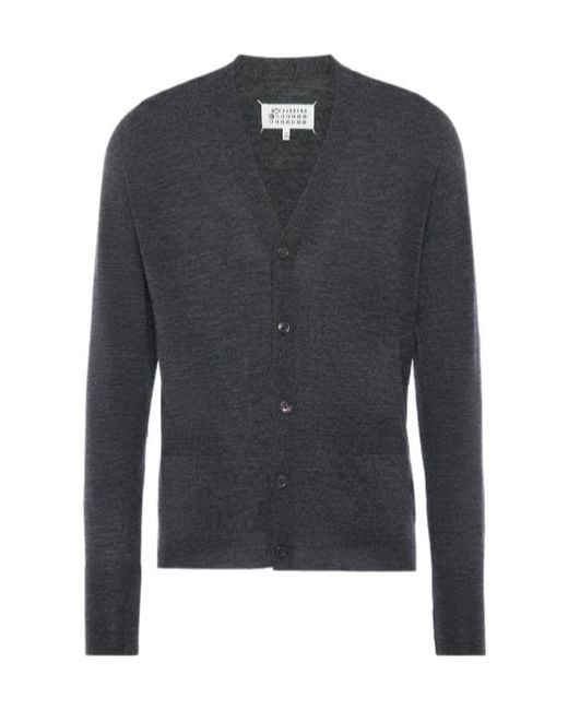Maison Margiela Blue V-Neck Cardigan for men
