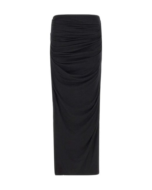Entire studios Black Draped Maxi Skirt