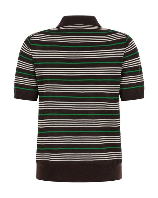 P.A.R.O.S.H. Green Short-Sleeved Striped Polo Shirt