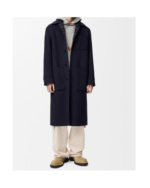 Loewe Blue Long-Sleeved Coat for men