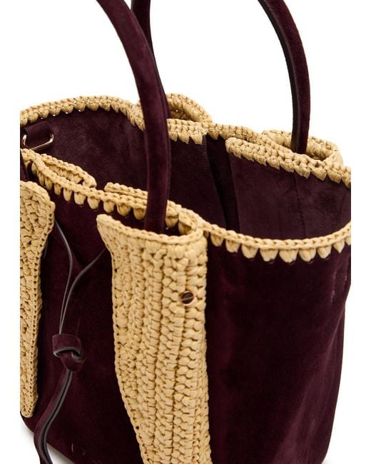 Gabriela Hearst Black Marija Small Raffia And Suede Tote Bag