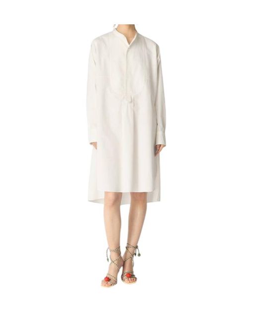 Bottega Veneta White Compact Cotton Dress
