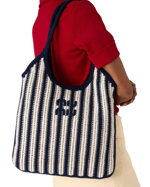 Miu Miu Blue Ivy Braided Cotton Shoulder Bag