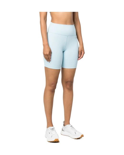 Sporty & Rich Blue Logo-Patch Ribbed Biker Shorts