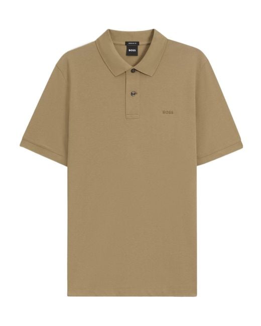 Boss Natural Buttoned Polo Shirt for men