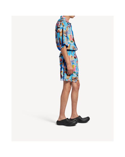 Balenciaga Blue Sweat Treat Pyjama Shorts for men